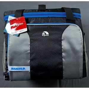 Igloo MaxCold Square 45 Cooler Bag Black Blue Insulated Soft Sided 2-Day Ice NWT